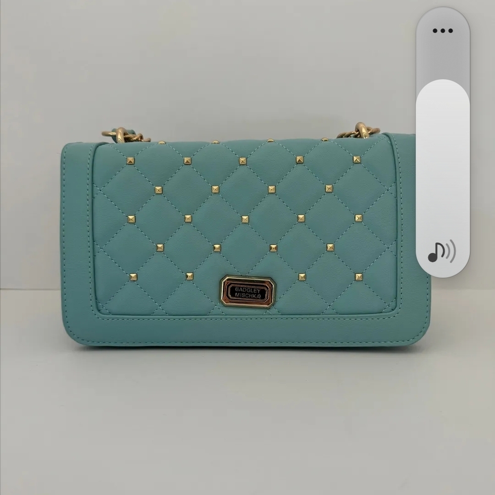 Badgley Mischka Teal Quilted Crossbody Bag